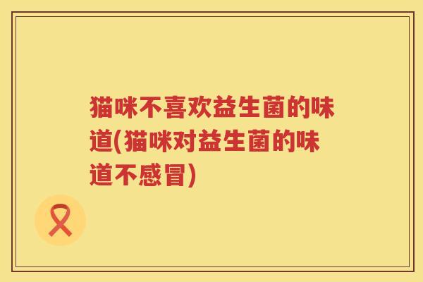 猫咪不喜欢益生菌的味道(猫咪对益生菌的味道不感冒)