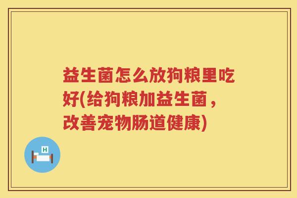 益生菌怎么放狗粮里吃好(给狗粮加益生菌，改善宠物肠道健康)