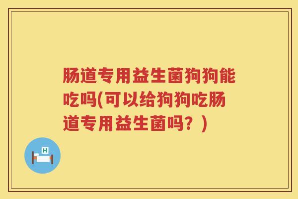 肠道专用益生菌狗狗能吃吗(可以给狗狗吃肠道专用益生菌吗？)