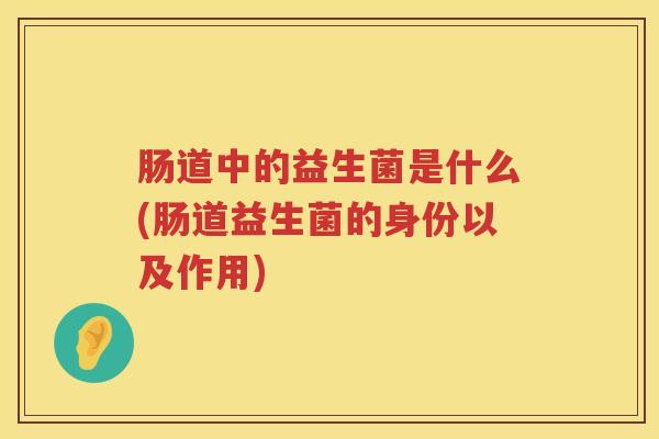 肠道中的益生菌是什么(肠道益生菌的身份以及作用)