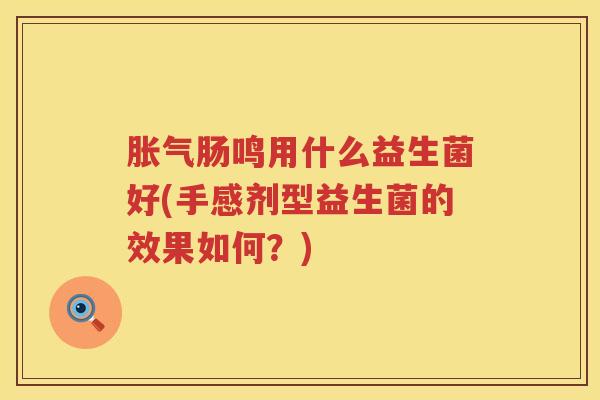 胀气肠鸣用什么益生菌好(手感剂型益生菌的效果如何？)