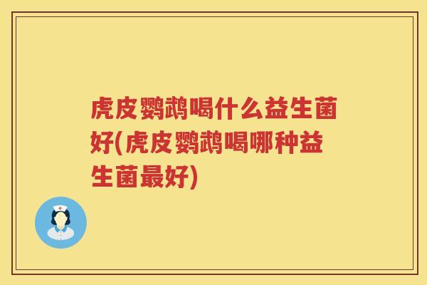 虎皮鹦鹉喝什么益生菌好(虎皮鹦鹉喝哪种益生菌最好)