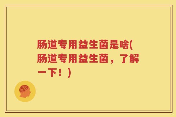 肠道专用益生菌是啥(肠道专用益生菌，了解一下！)