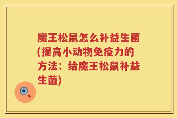 魔王松鼠怎么补益生菌(提高小动物免疫力的方法：给魔王松鼠补益生菌)