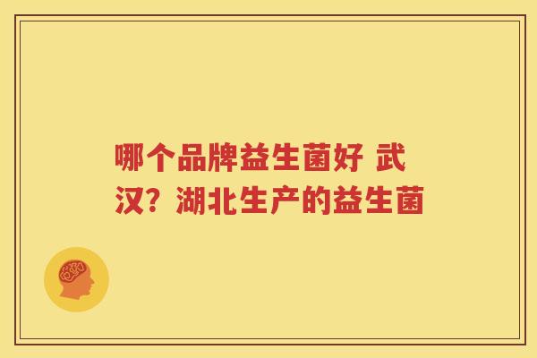 哪个品牌益生菌好 武汉？湖北生产的益生菌