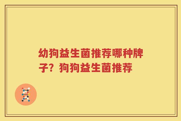 幼狗益生菌推荐哪种牌子？狗狗益生菌推荐