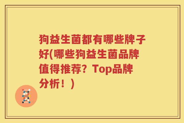 狗益生菌都有哪些牌子好(哪些狗益生菌品牌值得推荐？Top品牌分析！)