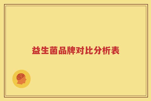 益生菌品牌对比分析表