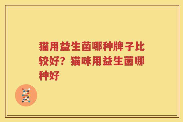猫用益生菌哪种牌子比较好？猫咪用益生菌哪种好