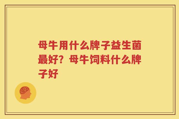 母牛用什么牌子益生菌最好？母牛饲料什么牌子好