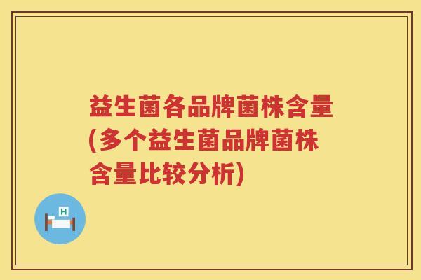 益生菌各品牌菌株含量(多个益生菌品牌菌株含量比较分析)