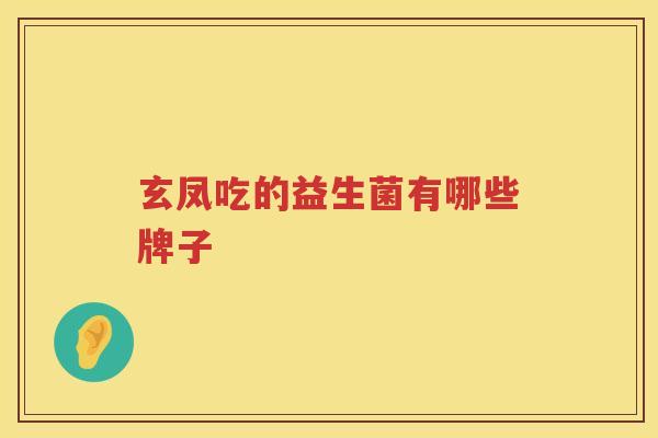 玄凤吃的益生菌有哪些牌子