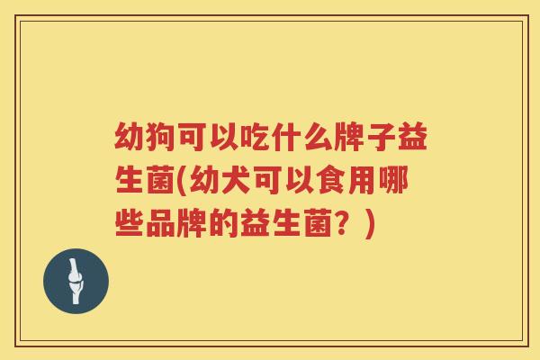 幼狗可以吃什么牌子益生菌(幼犬可以食用哪些品牌的益生菌？)