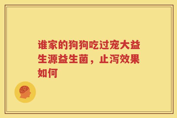 谁家的狗狗吃过宠大益生源益生菌，止泻效果如何