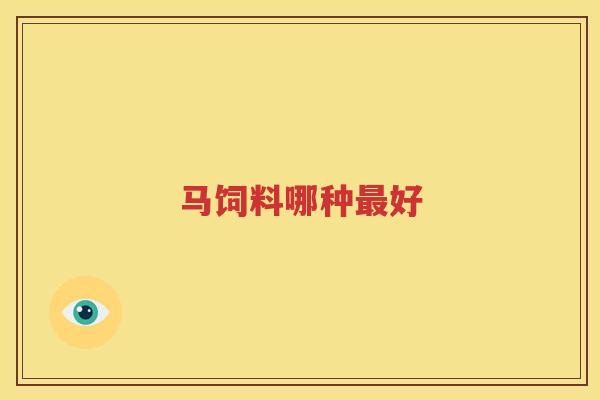 马饲料哪种最好