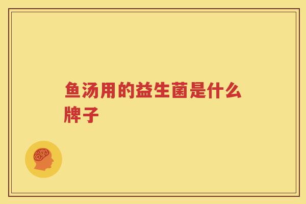 鱼汤用的益生菌是什么牌子