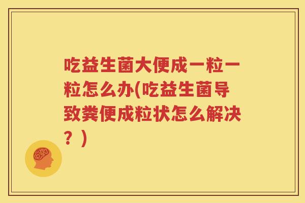 吃益生菌大便成一粒一粒怎么办(吃益生菌导致粪便成粒状怎么解决？)