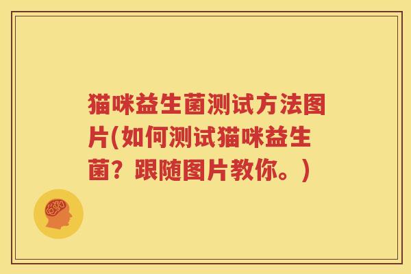 猫咪益生菌测试方法图片(如何测试猫咪益生菌？跟随图片教你。)