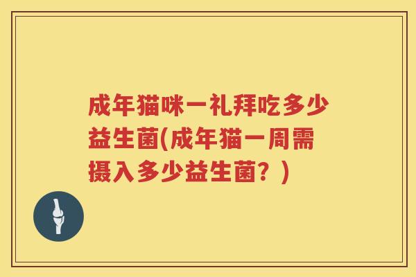 成年猫咪一礼拜吃多少益生菌(成年猫一周需摄入多少益生菌？)