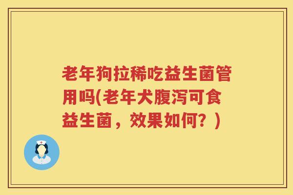 老年狗拉稀吃益生菌管用吗(老年犬腹泻可食益生菌，效果如何？)