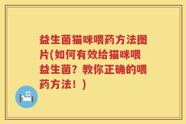 益生菌猫咪喂药方法图片(如何有效给猫咪喂益生菌？教你正确的喂药方法！)