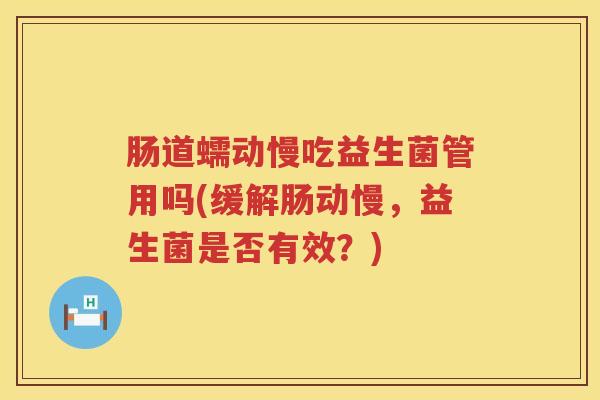 肠道蠕动慢吃益生菌管用吗(缓解肠动慢，益生菌是否有效？)