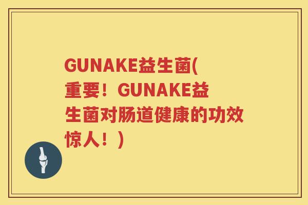 GUNAKE益生菌(重要！GUNAKE益生菌对肠道健康的功效惊人！)