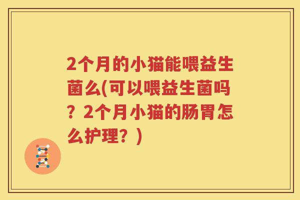 2个月的小猫能喂益生菌么(可以喂益生菌吗？2个月小猫的肠胃怎么护理？)