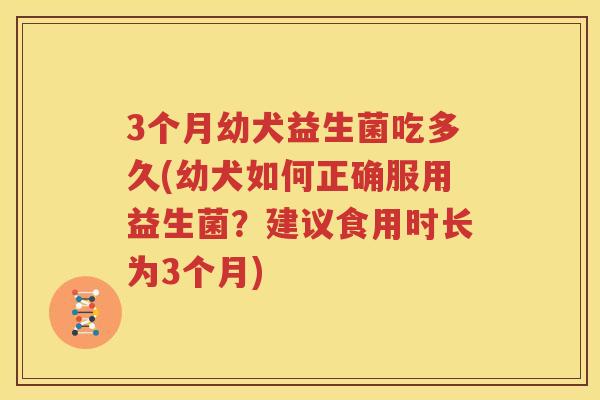 3个月幼犬益生菌吃多久(幼犬如何正确服用益生菌？建议食用时长为3个月)