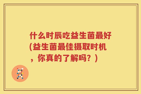 什么时辰吃益生菌最好(益生菌最佳摄取时机，你真的了解吗？)