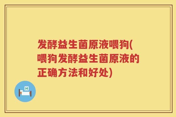 发酵益生菌原液喂狗(喂狗发酵益生菌原液的正确方法和好处)