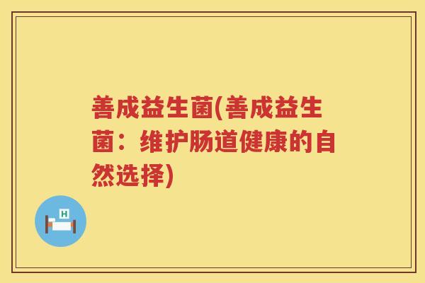 善成益生菌(善成益生菌：维护肠道健康的自然选择)
