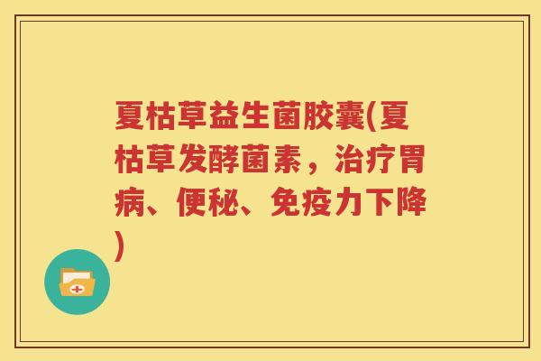 夏枯草益生菌胶囊(夏枯草发酵菌素，治疗胃病、便秘、免疫力下降)