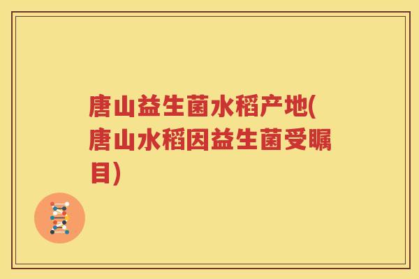 唐山益生菌水稻产地(唐山水稻因益生菌受瞩目)