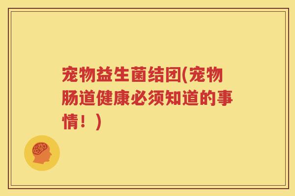 宠物益生菌结团(宠物肠道健康必须知道的事情！)