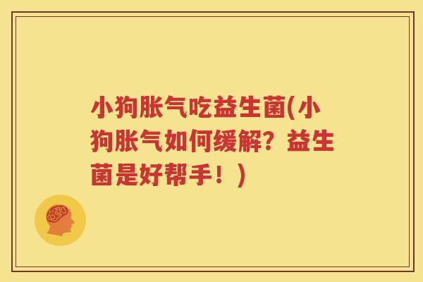 小狗胀气吃益生菌(小狗胀气如何缓解？益生菌是好帮手！)