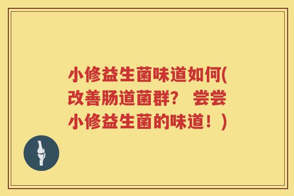 小修益生菌味道如何(改善肠道菌群？ 尝尝小修益生菌的味道！)