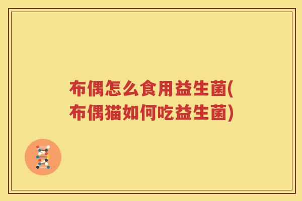 布偶怎么食用益生菌(布偶猫如何吃益生菌)