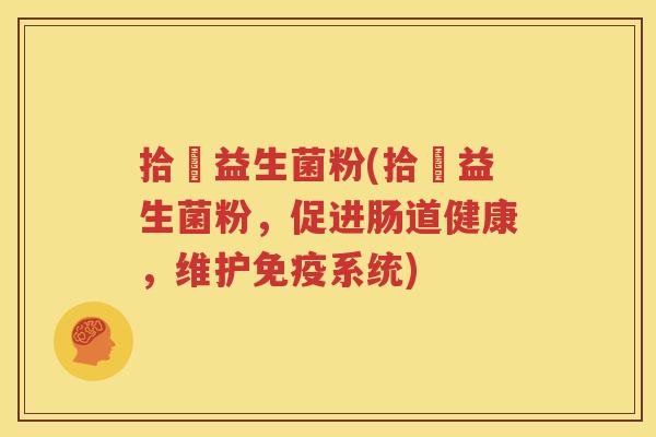 拾玥益生菌粉(拾玥益生菌粉，促进肠道健康，维护免疫系统)