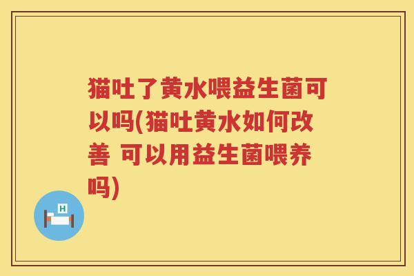 猫吐了黄水喂益生菌可以吗(猫吐黄水如何改善 可以用益生菌喂养吗)