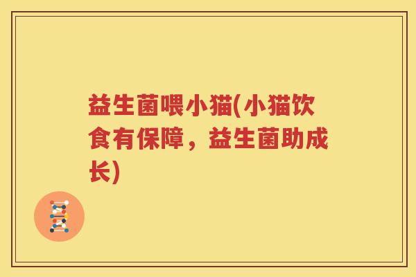 益生菌喂小猫(小猫饮食有保障，益生菌助成长)