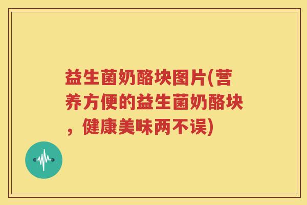益生菌奶酪块图片(营养方便的益生菌奶酪块，健康美味两不误)