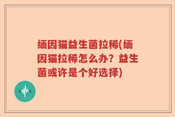 缅因猫益生菌拉稀(缅因猫拉稀怎么办？益生菌或许是个好选择)