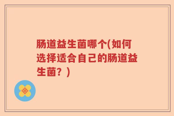 肠道益生菌哪个(如何选择适合自己的肠道益生菌？)