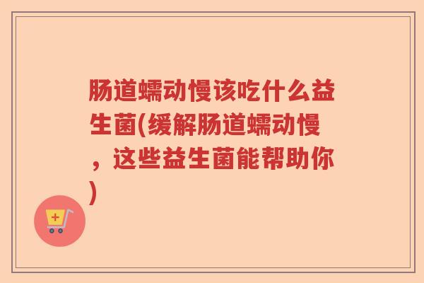 肠道蠕动慢该吃什么益生菌(缓解肠道蠕动慢，这些益生菌能帮助你)